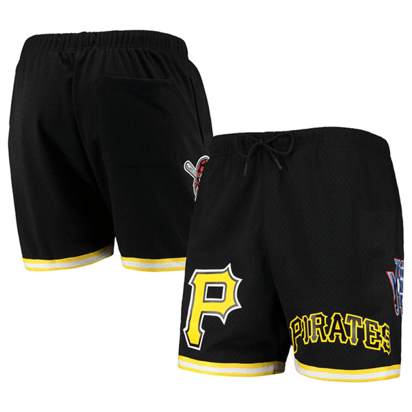 Men's Pittsburgh Pirates Black Team Logo Mesh Shorts
